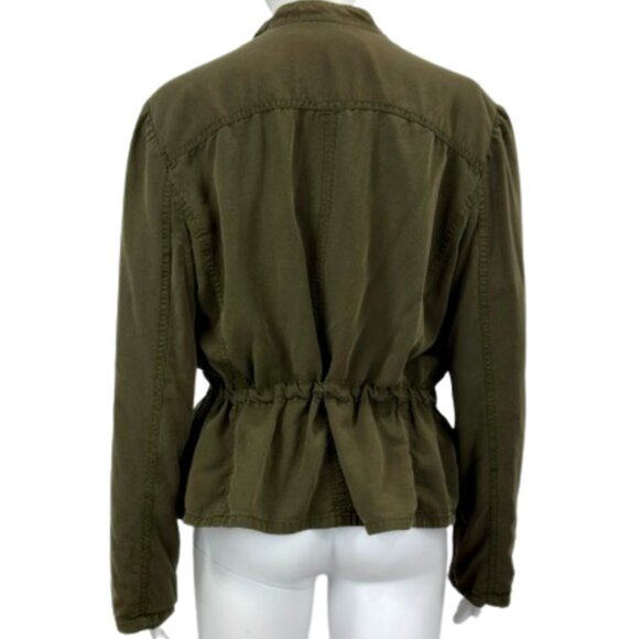 White House Black Market Olive Soft Utility Jacket — Cinched Waist — Size 8 - Picture 7 of 9